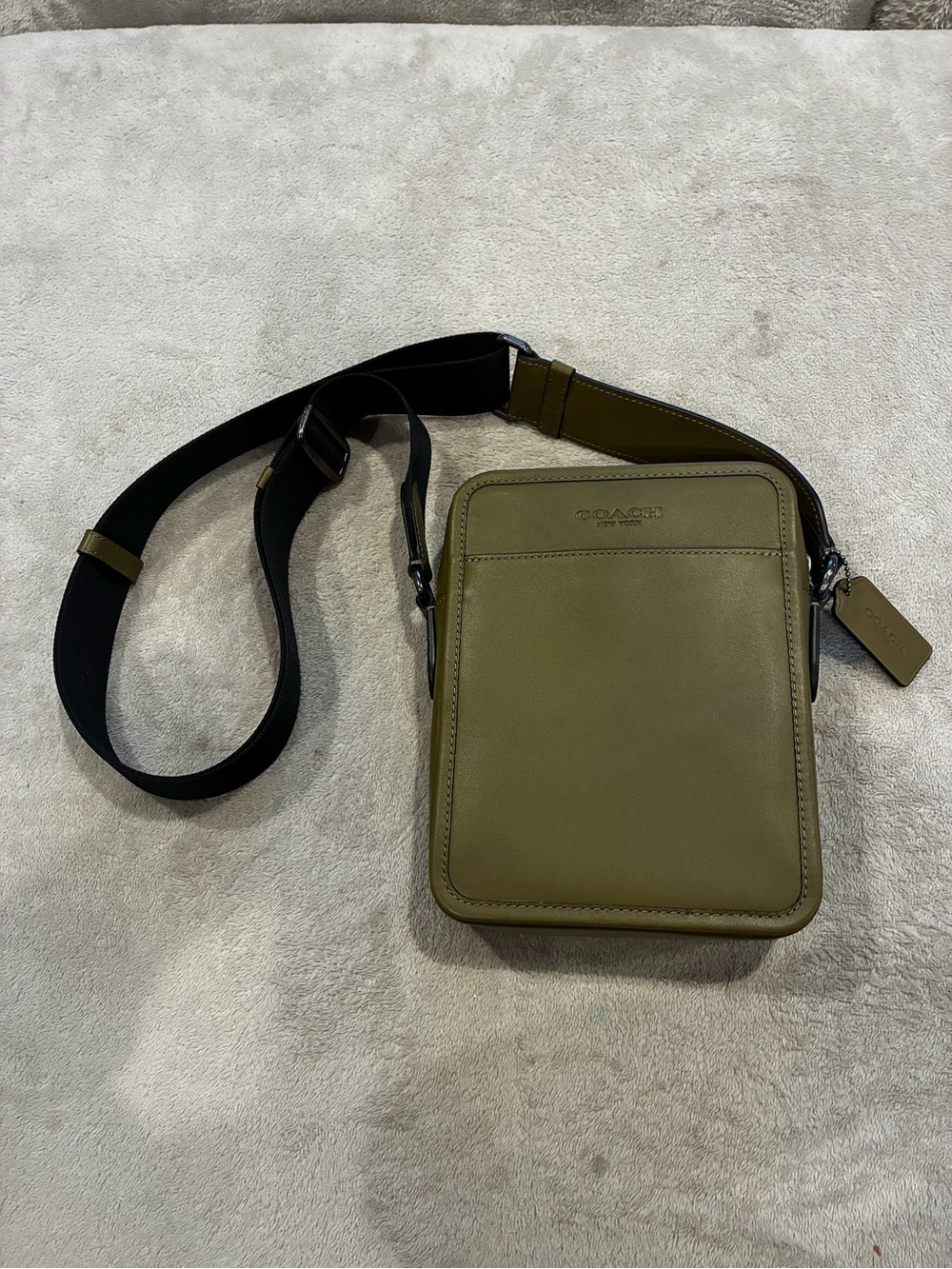 COACH Olive Green Leather Crossbody Bag